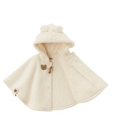 MIKI HOUSE HOT BISCUITS 【70-90cm】 お耳付きボアフリース ダッフルマント