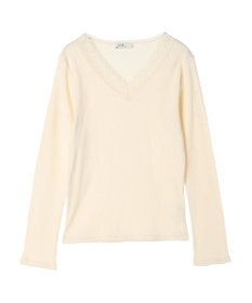 earth music&ecology レースＶネックテレコインナー