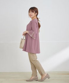 Tiaclasse 【新色追加・洗える】シフォンフレア袖チュニックブラウス