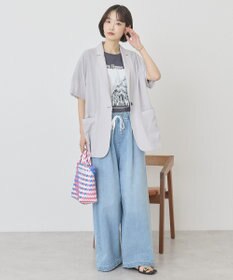 AMERICAN HOLIC 【接触冷感】シアーテーラード半袖ジャケット