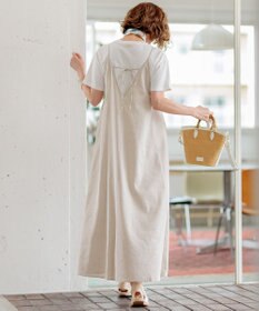 23区 S 【洗える】リネンレーヨンストレッチ キャミソール ワンピース