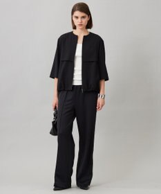 ICB L 【UVカット・洗える】ウール2WAYストレッチ ノーカラーブルゾン