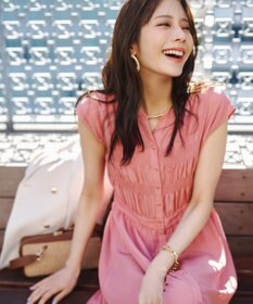 ANY SIS フロントボタンシャーリング ワンピース