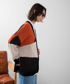 WEGO 【ユニセックス着用ITEM】オーバーフィットドライタッチパターンカーディガン