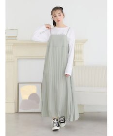 earth music&ecology ＳＥＴ２点　オーガンジー刺繍＋プリーツワンピース