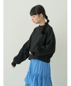 earth music&ecology クルーネック袖シャーリングスウェット