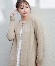 Tiaclasse 【洗える】ラウンドネックミドル丈ニットカーディガン