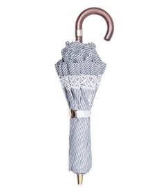 MOONBAT POLO RALPH LAUREN 晴雨兼用日傘 折りたたみ傘 ストライプフリル／遮光 遮熱 UV