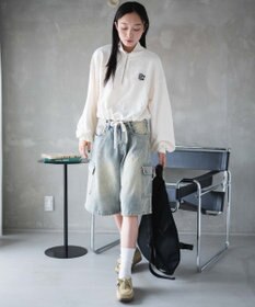 WEGO 【新色追加】ドロストデザインハーフZIPスウェット