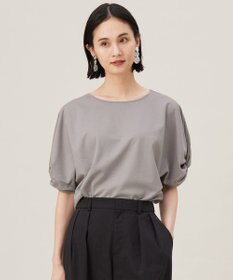 自由区 S 【接触冷感・UVカット・吸水速乾・抗菌防臭・洗える】ハイツイストポンチスリーブディティール カットソー