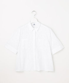 J.PRESS LADIES L 【一枚で着映え】エンブロイダリー ボクシーシャツ