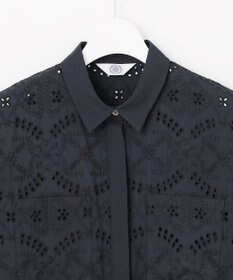 J.PRESS LADIES L 【一枚で着映え】エンブロイダリー ボクシーシャツ