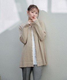 Tiaclasse 【洗える】ラウンドネックミドル丈ニットカーディガン
