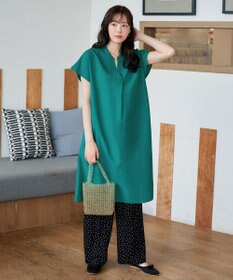 Tiaclasse リネンミックススキッパーシャツワンピース