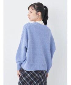 earth music&ecology ベロアモールケーブルカーディガン