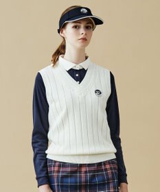 23区GOLF 【WOMEN】コットンアクリル ニットベスト