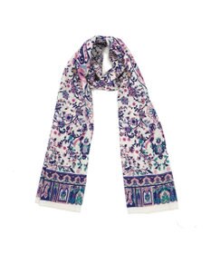 Marca ＜オシャレに防寒＞【Marcaオリジナル 】小鳥さらさペルシャウールロング シルクウール ロングスカーフ