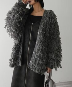 Green Parks フリンジニットカーディガン