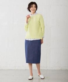 J.PRESS LADIES L 【洗える】 セルロースシャンブレー タイト ナロー スカート