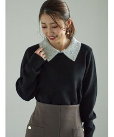 Te chichi ラメフェザーデコラカラーニット