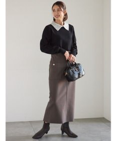 Te chichi ラメフェザーデコラカラーニット