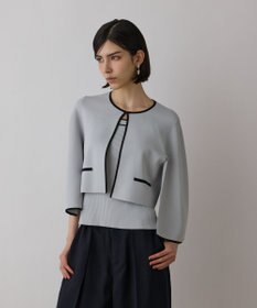 GRACE CONTINENTAL バイカラースリットニットカーディガン