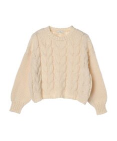 earth music&ecology ローゲージ手編み風ケーブルプルオーバー