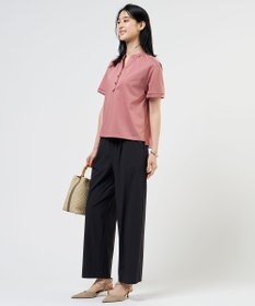 J.PRESS LADIES L プレーティングジャージー バンドカラー カットソー