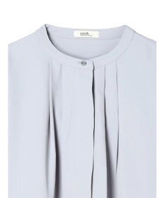 earth music&ecology ノーカラーフロントタックブラウス