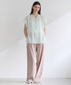 BEIGE， BAC / コットンシアー ギャザーブラウス