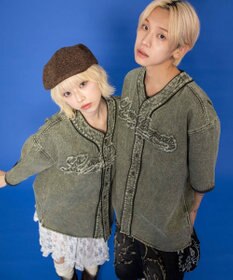 WEGO 【ユニセックス着用ITEM】ベースボールデニムグラフィックシャツ（SS）