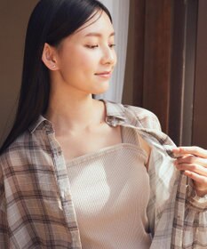 earth music&ecology シアーチェックシャツ