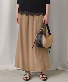 23区 L 【SLOW/一部店舗限定】ガーメントツイル セミフレア スカート