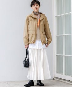 23区 L 【撥水加工】ソフトメモリータフタ スタンドネック ブルゾン