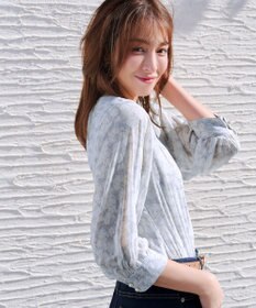 Tiaclasse L 水彩花柄シフォンブラウス