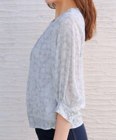 Tiaclasse L 水彩花柄シフォンブラウス