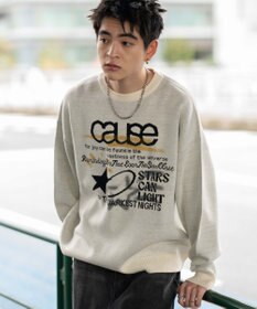 WEGO スプレーグラフィックニットプルオーバー