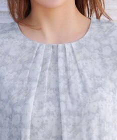 Tiaclasse L 水彩花柄シフォンブラウス