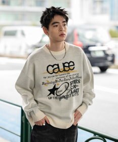 WEGO スプレーグラフィックニットプルオーバー