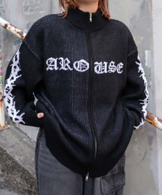 WEGO クロスダメージニットBIGブルゾン