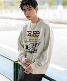 WEGO スプレーグラフィックニットプルオーバー