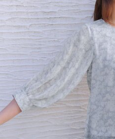 Tiaclasse L 水彩花柄シフォンブラウス