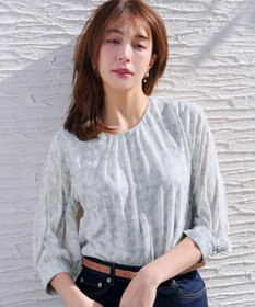 Tiaclasse L 水彩花柄シフォンブラウス