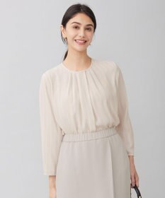 自由区 【洗える】バックサテンアムンゼンストライプ ブラウス