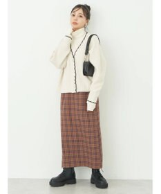 earth music&ecology スカラップニットカーディガン