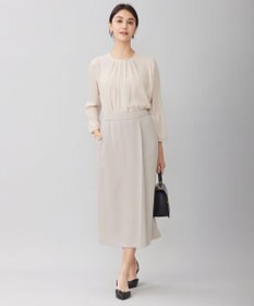 自由区 【洗える】バックサテンアムンゼンストライプ ブラウス