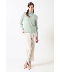 DAKS キュプラ混ハイネックプルオーバー ミニフリル