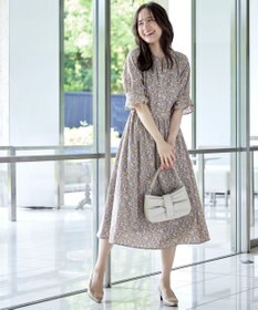 Tiaclasse 【洗える】キャンディースリーブ花柄ワンピース