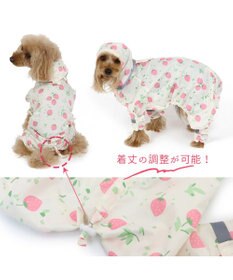 PET PARADISE ペットパラダイス 足付きレインコート《いちご柄》 小型犬