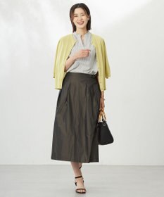 J.PRESS LADIES 【洗える・接触冷感】ドビー強撚ストライプ スキッパー ブラウス